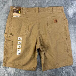 Carhartt Carpenter Cargo Shorts B147 DKH Men's 42 Brown Workwear Utility NEW